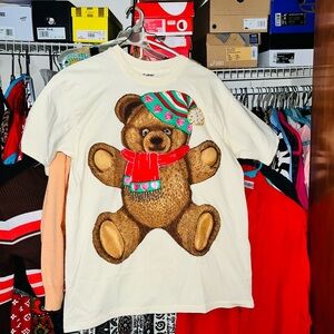 Vintage 80s Christmas Teddy Bear Graphic T-Shirt